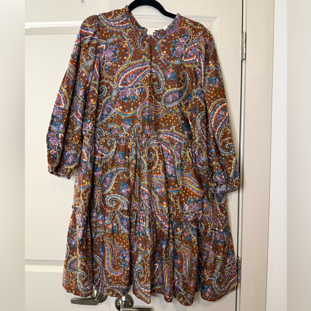 Brown paisley dress